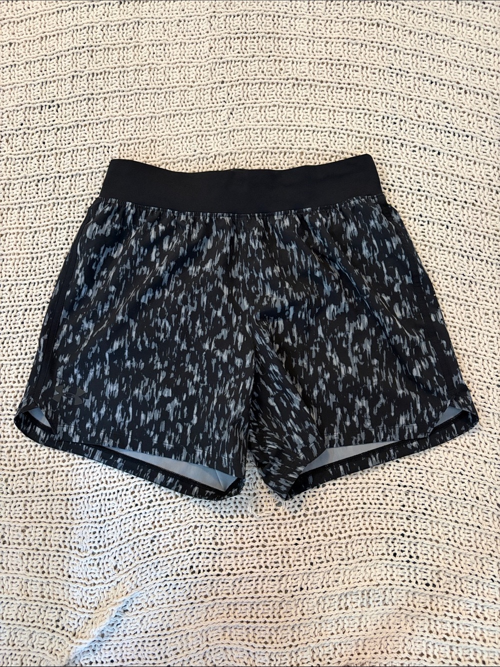 Under Armour Black and Charcoal Patterned Athletic Shorts